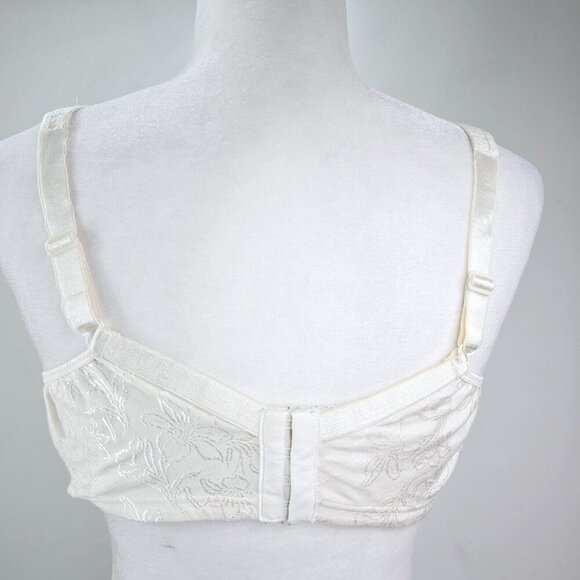 VTG Playtex Secrets Bra White Floral Cotton Underwire Full Coverage Bra 4415 - Picture 6 of 8